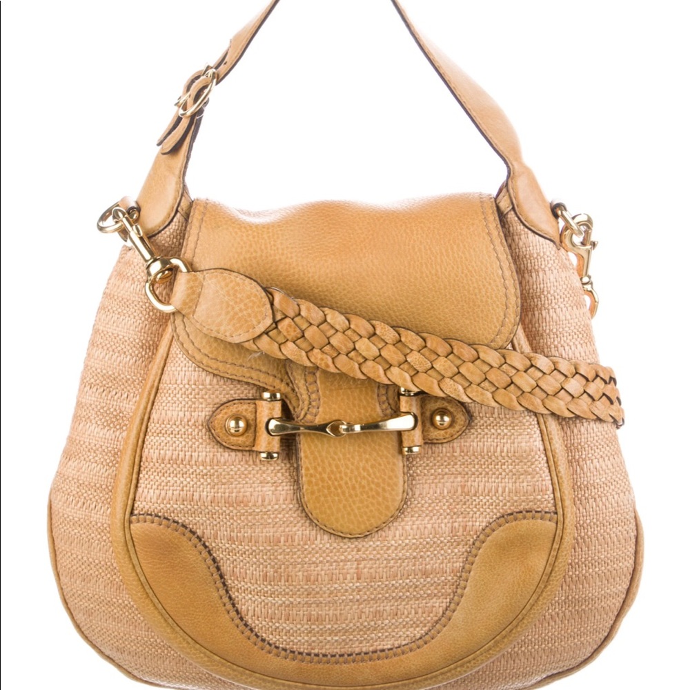 GUCCI Large Raffia New Pelham Bag -EUC!